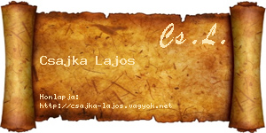 Csajka Lajos névjegykártya