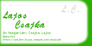 lajos csajka business card